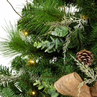 Thumbnail 4: Kurt Adler 26-Inch Pre-Lit Snowy Silver Wall Christmas Tree 