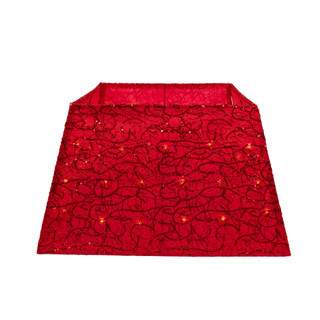 Thumbnail 8: Kurt Adler Kurt Adler 19.7-Inch 70-Light LED Red Square Treeskirt 