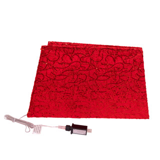 Thumbnail 4: Kurt Adler Kurt Adler 19.7-Inch 70-Light LED Red Square Treeskirt 