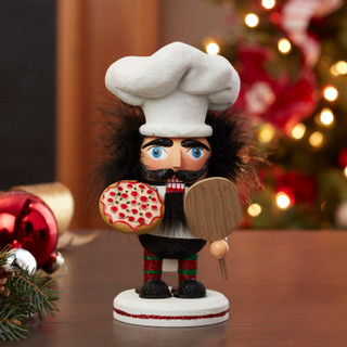 Thumbnail 9: Kurt Adler Kurt Adler 8-Inch Hollywood Pizza Guy Nutcracker. 