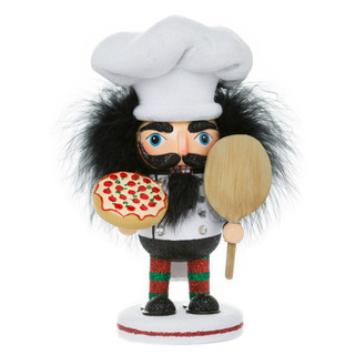 Thumbnail 1: Kurt Adler Kurt Adler 8-Inch Hollywood Pizza Guy Nutcracker. 