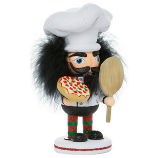 Thumbnail 4: Kurt Adler Kurt Adler 8-Inch Hollywood Pizza Guy Nutcracker. 