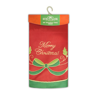 Thumbnail 3: Kurt Adler Kurt Adler 48-Inch Red & Green Holly Tree Skirt 