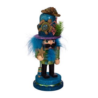 Thumbnail 2: Kurt Adler Kurt Adler 11-Inch Hollywood Nutcracker with Sea Turtle Hat. 