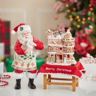 Thumbnail 18: Kurt Adler Kurt Adler 10.5-Inch Battery-Operated Fabriche Santa. 