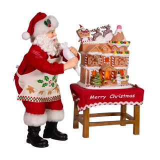 Thumbnail 4: Kurt Adler Kurt Adler 10.5-Inch Battery-Operated Fabriche Santa. 