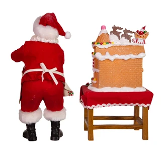 Thumbnail 12: Kurt Adler Kurt Adler 10.5-Inch Battery-Operated Fabriche Santa. 