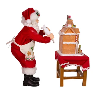 Thumbnail 8: Kurt Adler Kurt Adler 10.5-Inch Battery-Operated Fabriche Santa. 