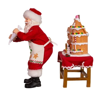 Thumbnail 10: Kurt Adler Kurt Adler 10.5-Inch Battery-Operated Fabriche Santa. 