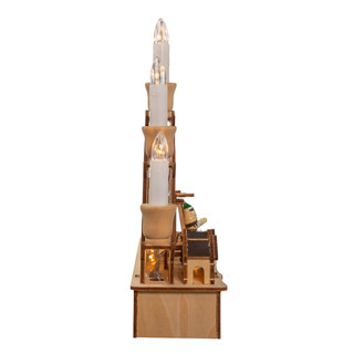Thumbnail 4: Kurt Adler Kurt Adler 10.25-Inch Wooden LED Light-Up Musical/Motion. 
