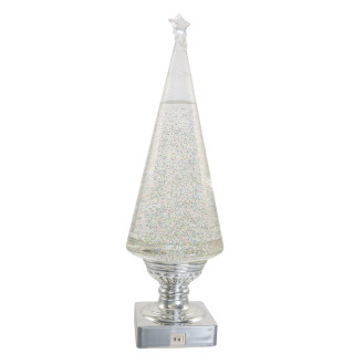 Thumbnail 6: Kurt Adler Kurt Adler 14-Inch Battery-Operated Clear and Silver Lava. 