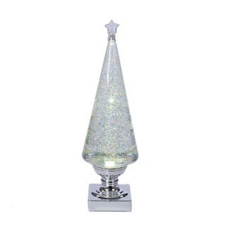Thumbnail 2: Kurt Adler Kurt Adler 14-Inch Battery-Operated Clear and Silver Lava. 
