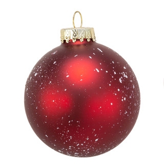 Thumbnail 8: Kurt Adler Kurt Adler 80MM Glass Red With Pinecone Design Ball. 