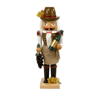 Thumbnail 7: Kurt Adler Kurt Adler 15-Inch Wooden Wine Grower Nutcracker 