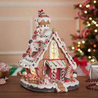 Thumbnail 22: Kurt Adler Kurt Adler 12-Inch Lighted Christmas Gingerbread House. 