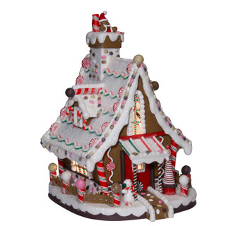 Thumbnail 4: Kurt Adler Kurt Adler 12-Inch Lighted Christmas Gingerbread House. 