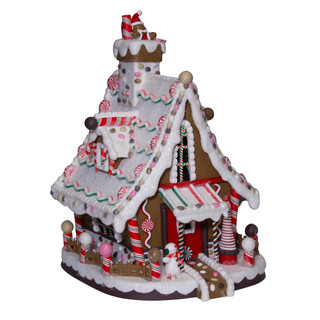 Thumbnail 20: Kurt Adler Kurt Adler 12-Inch Lighted Christmas Gingerbread House. 