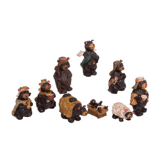 Thumbnail 2: Kurt Adler Kurt Adler 4-Inch Resin Nativity Bear Set of 9 Pieces. 