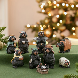Thumbnail 18: Kurt Adler Kurt Adler 4-Inch Resin Nativity Bear Set of 9 Pieces. 