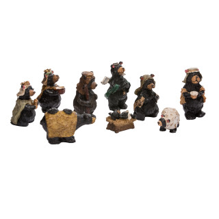 Thumbnail 4: Kurt Adler Kurt Adler 4-Inch Resin Nativity Bear Set of 9 Pieces. 