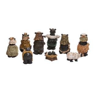 Thumbnail 6: Kurt Adler Kurt Adler 4-Inch Resin Nativity Bear Set of 9 Pieces. 