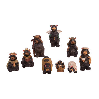 Thumbnail 10: Kurt Adler Kurt Adler 4-Inch Resin Nativity Bear Set of 9 Pieces. 