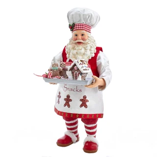 Thumbnail 10: Kurt Adler Kurt Adler 11-Inch Fabriche. Gingerbread Chef Santa. 
