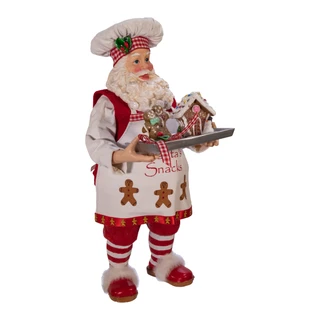 Thumbnail 4: Kurt Adler Kurt Adler 11-Inch Fabriche. Gingerbread Chef Santa. 