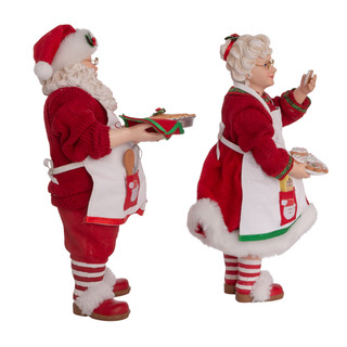 Thumbnail 10: Kurt Adler Kurt Adler 10.5-Inch Fabriche Mr. and Mrs. Santa. 