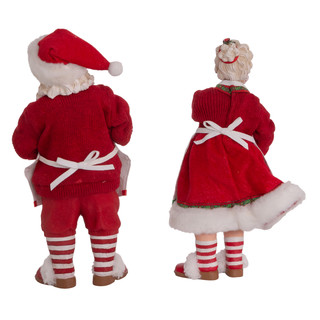 Thumbnail 12: Kurt Adler Kurt Adler 10.5-Inch Fabriche Mr. and Mrs. Santa. 