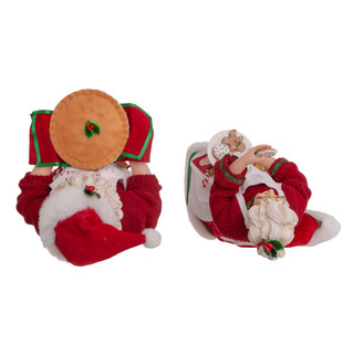Thumbnail 16: Kurt Adler Kurt Adler 10.5-Inch Fabriche Mr. and Mrs. Santa. 