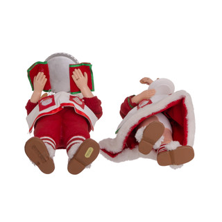 Thumbnail 18: Kurt Adler Kurt Adler 10.5-Inch Fabriche Mr. and Mrs. Santa. 