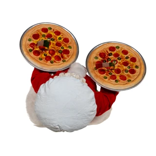 Thumbnail 10: Kurt Adler Kurt Adler 11-Inch Fabriché Chef Santa With Pizza Trays 