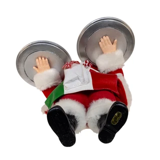 Thumbnail 12: Kurt Adler Kurt Adler 11-Inch Fabriché Chef Santa With Pizza Trays 