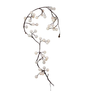 Thumbnail 4: Kurt Adler Kurt Adler 6-Foot Brown Garland Warm White Cotton Ball 48. 