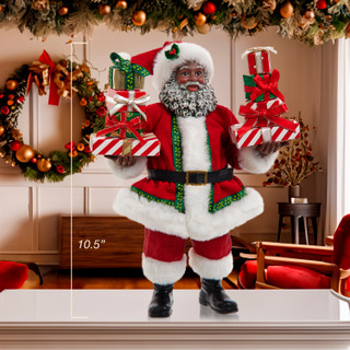 Thumbnail 16: Kurt Adler Kurt Adler 10.5-Inch Fabriché African American Gift Santa 