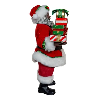 Thumbnail 4: Kurt Adler Kurt Adler 10.5-Inch Fabriché African American Gift Santa 