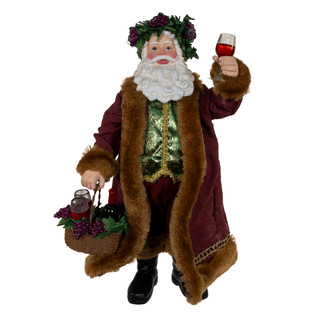 Thumbnail 2: Kurt Adler Kurt Adler 10.5-Inch Fabriché Wine Santa 