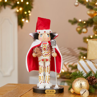 Thumbnail 2: Kurt Adler Kurt Adler 10-Inch Elvis in White Suit Nutcracker. 
