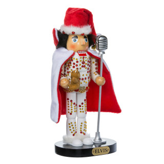 Thumbnail 6: Kurt Adler Kurt Adler 10-Inch Elvis in White Suit Nutcracker. 