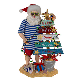 Thumbnail 1: Kurt Adler Kurt Adler 10.5 in Beach Santa Figurine 
