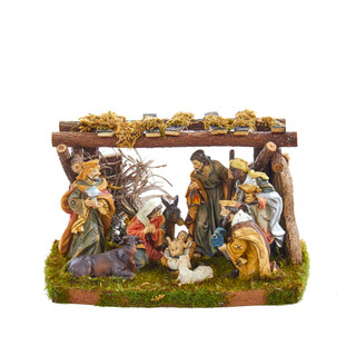 Thumbnail 2: Kurt Adler Kurt Adler 9 Pc. Nativity Set With Figures and Stable 