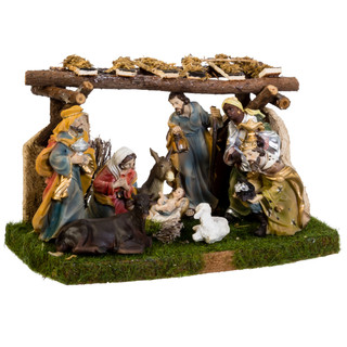Thumbnail 6: Kurt Adler Kurt Adler 9 Pc. Nativity Set With Figures and Stable 