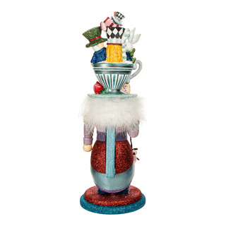 Thumbnail 2: Disney Kurt Adler 18-Inch Hollywood Alice Teacup Hat Nutcracker. 