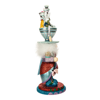 Thumbnail 4: Disney Kurt Adler 18-Inch Hollywood Alice Teacup Hat Nutcracker. 