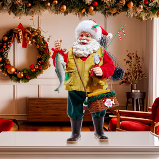Thumbnail 14: Kurt Adler Kurt Adler 10.5-Inch Fabriché Fisherman Santa 