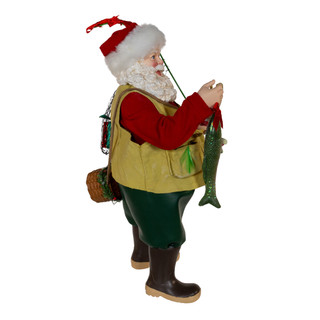 Thumbnail 4: Kurt Adler Kurt Adler 10.5-Inch Fabriché Fisherman Santa 