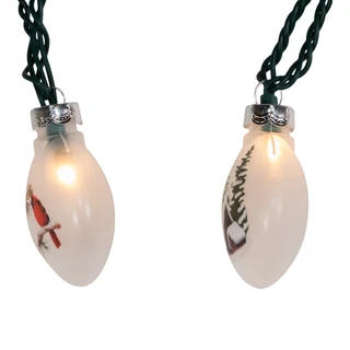 Thumbnail 12: Kurt Adler Kurt Adler 3in UL 10-Light Cardinal and Cabin Light Set. 