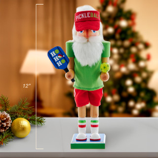 Thumbnail 8: Kurt Adler Kurt Adler 12-Inch Wooden Pickleball Nutcracker 