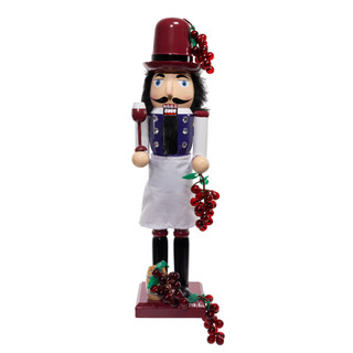 Thumbnail 1: Kurt Adler Kurt Adler 15-Inch Wooden Wine Nutcracker 